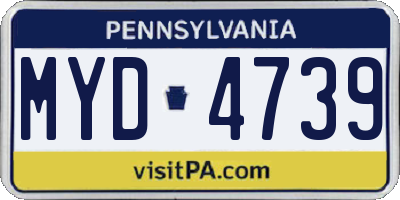 PA license plate MYD4739