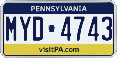 PA license plate MYD4743