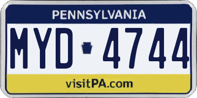 PA license plate MYD4744