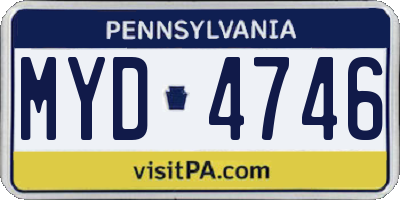 PA license plate MYD4746