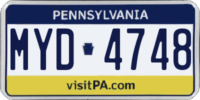 PA license plate MYD4748