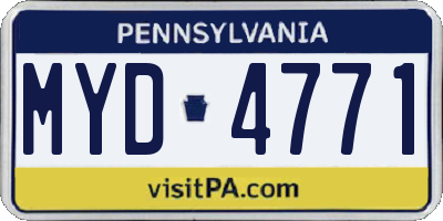 PA license plate MYD4771