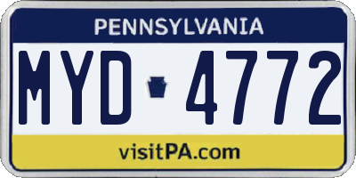 PA license plate MYD4772