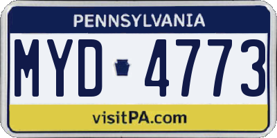 PA license plate MYD4773