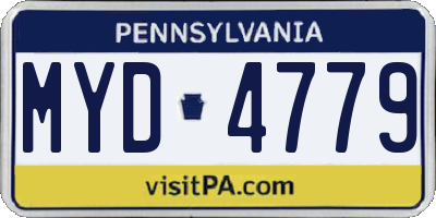 PA license plate MYD4779
