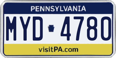PA license plate MYD4780