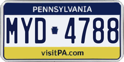 PA license plate MYD4788