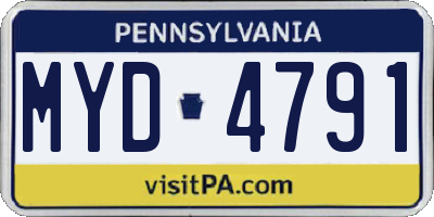 PA license plate MYD4791
