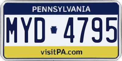 PA license plate MYD4795