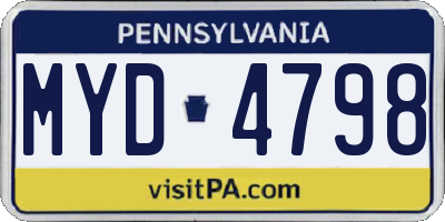 PA license plate MYD4798