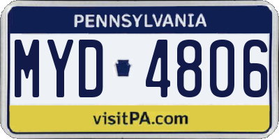PA license plate MYD4806