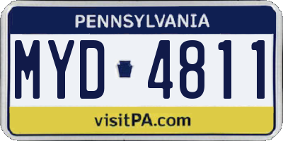 PA license plate MYD4811