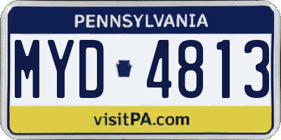 PA license plate MYD4813