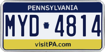 PA license plate MYD4814