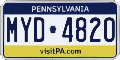 PA license plate MYD4820