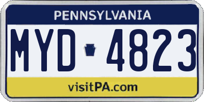 PA license plate MYD4823