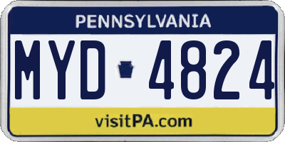 PA license plate MYD4824