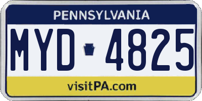 PA license plate MYD4825