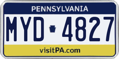 PA license plate MYD4827