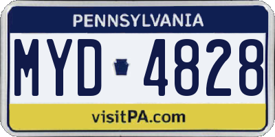 PA license plate MYD4828