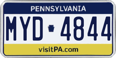 PA license plate MYD4844