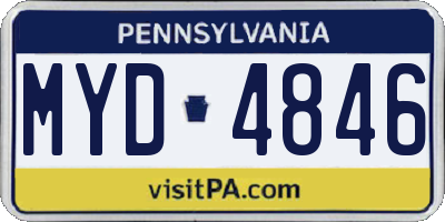 PA license plate MYD4846