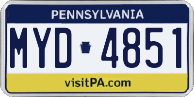 PA license plate MYD4851