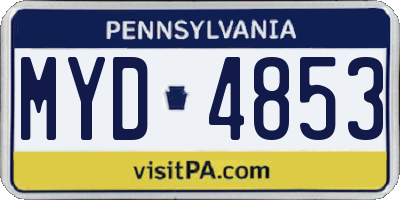 PA license plate MYD4853
