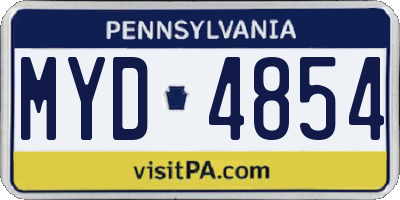 PA license plate MYD4854