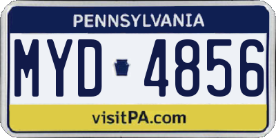 PA license plate MYD4856