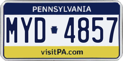 PA license plate MYD4857