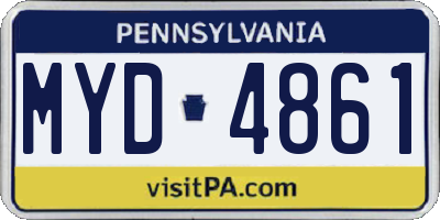 PA license plate MYD4861