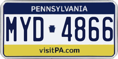 PA license plate MYD4866