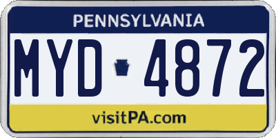 PA license plate MYD4872