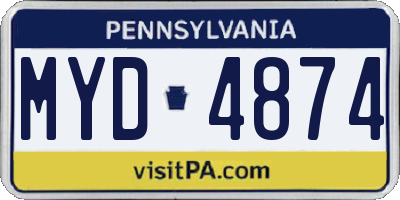 PA license plate MYD4874