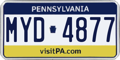 PA license plate MYD4877