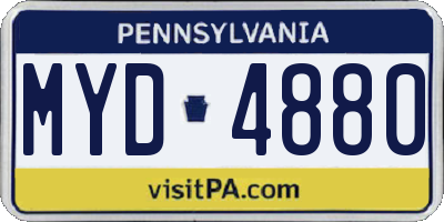 PA license plate MYD4880