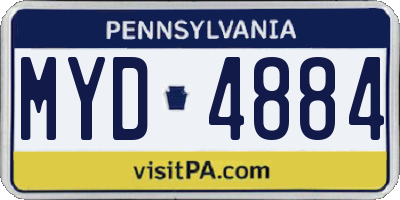 PA license plate MYD4884