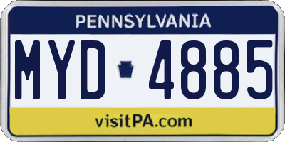 PA license plate MYD4885