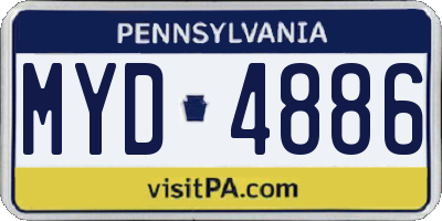 PA license plate MYD4886