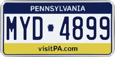 PA license plate MYD4899