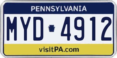 PA license plate MYD4912