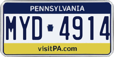 PA license plate MYD4914