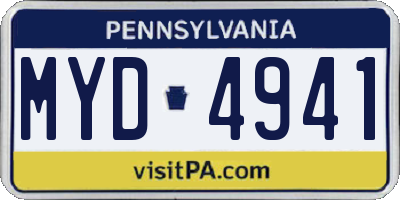 PA license plate MYD4941