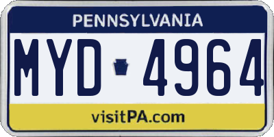 PA license plate MYD4964