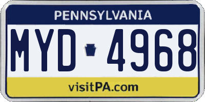 PA license plate MYD4968