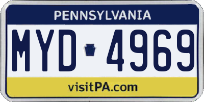 PA license plate MYD4969