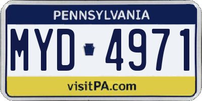 PA license plate MYD4971