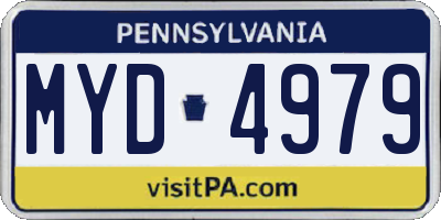 PA license plate MYD4979