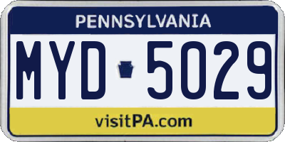 PA license plate MYD5029